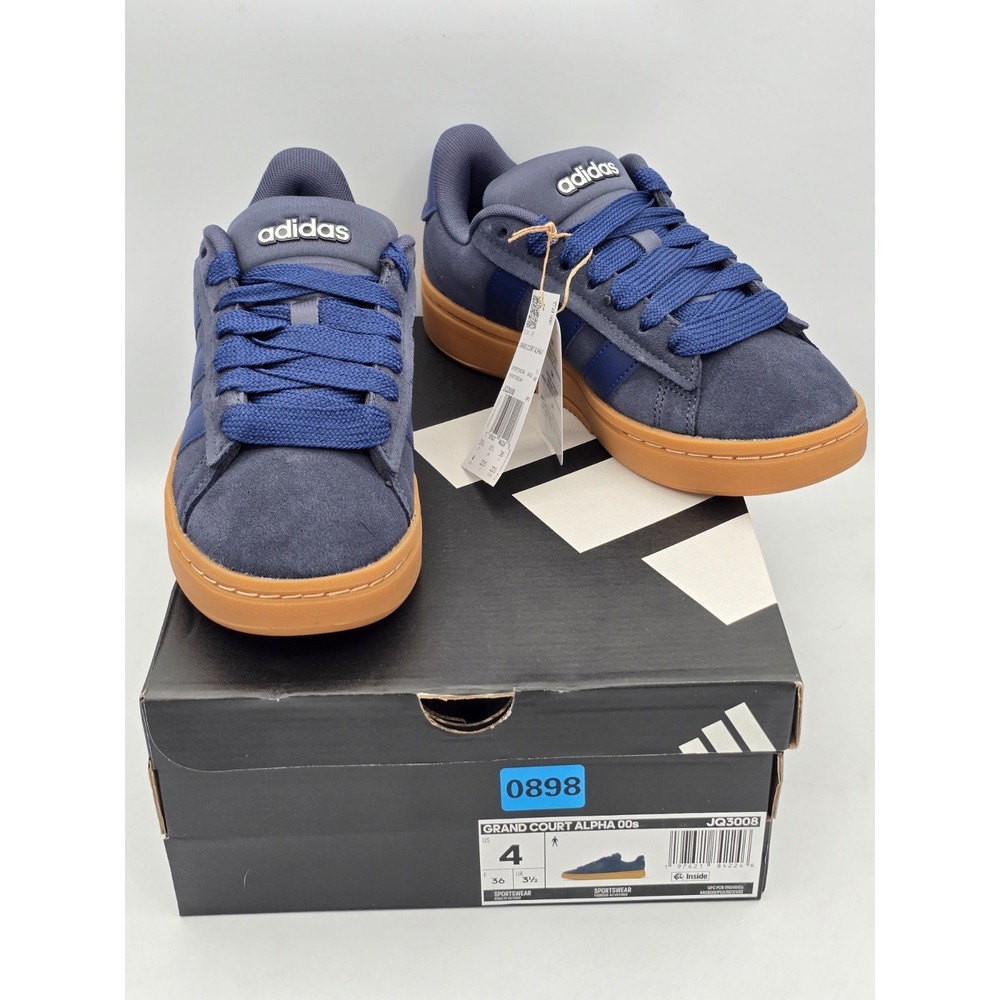 Adidas Grand Court Alpha 00s Men's Gray Navy Sneakers JR3008 Sz 4‎